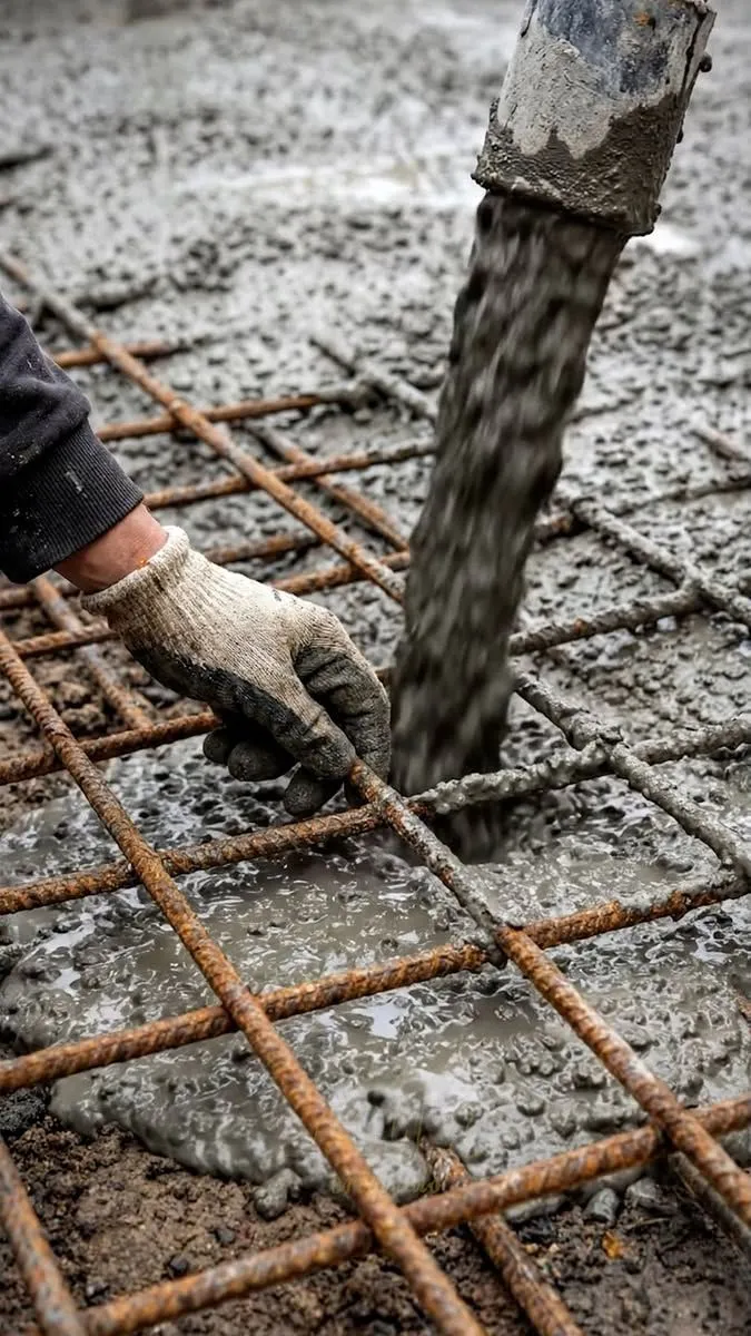 Coulage d'une dalle en béton armé